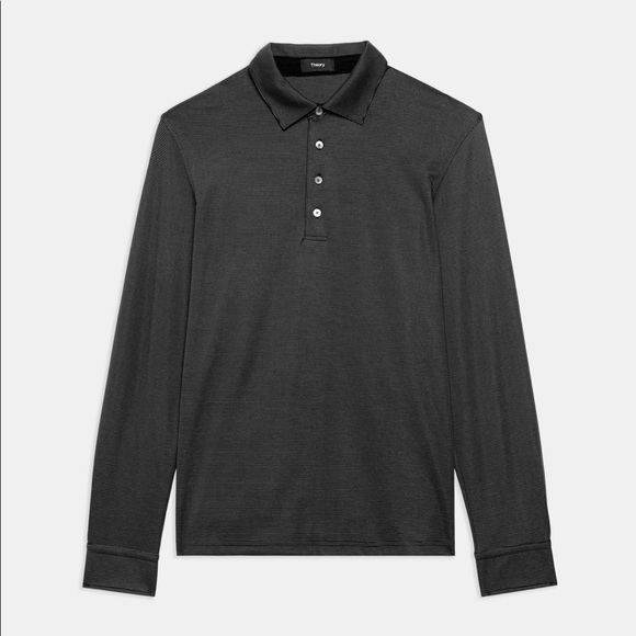 Theory Other - THEORY Masser Long Sleeve Polo Shirt Gray Medium